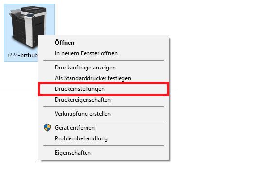 druckereinstellungen