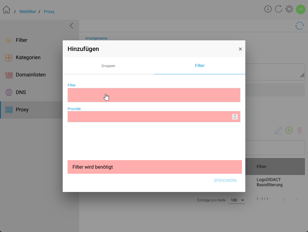 Tab Filter
