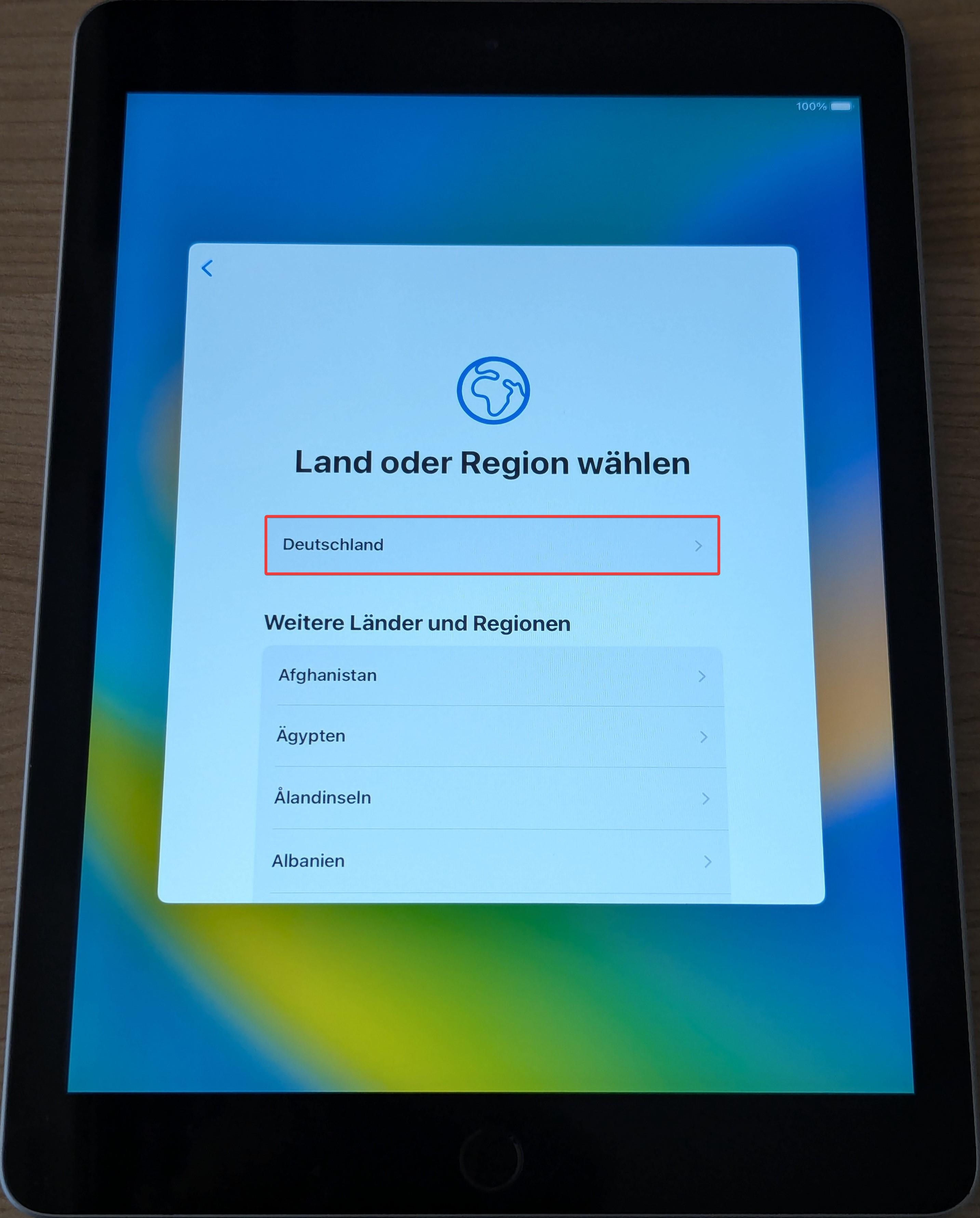 Land auswählen